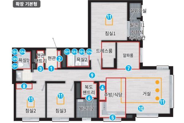 에코델타시티 중흥S클래스 에듀리버 84B 평면도